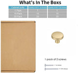 10 Pack 1-1/4 Inch Brushed Brass Kitchen Cabinet Knobs，Solid Dresser Knobs Drawer Knobs For Cupboard Drawer Pulls