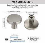 1-1/4 inch Brushed Nickel Kitchen Cabinet Knobs，Solid Dresser Knobs Drawer Knobs For Cupboard Drawer Pulls