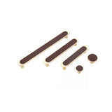3.75" 5" Leather Handle Pulls，Brown Leather Drawer Pulls，Solid Brass Knobs for Drawer Cupboard Door