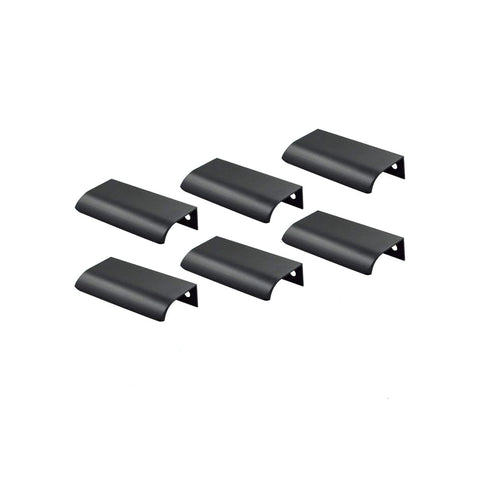 Modern Finger Edge Pulls Tab Pulls，Aluminum Alloy Hidden Handles Kitchen Cupboard Furniture Hardware - (Black，CC: 76mm)