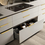 Modern Finger Edge Pulls Tab Pull 102mm/4" Length Finger Drawer Pulls (Brushed Brass)