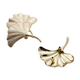 Ginkgo Leaf Shape Knob Handles，Solid Metal Drawer Pulls，Creative Decorate Pulls for Wardrobe Cupboard Drawer Bookcase Furniture (Large，Gold)
