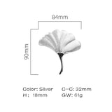 Ginkgo Leaf Drawer Knobs Modern Cabinet Pull Handle for Wardrobe Cupboard Drawer Bookcase Furniture (Small，Silver)