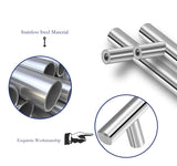 2.75"(70mm) Center to Center Euro Bar Brushed Nickel Cabinet Handle (4-7/8" Length，2.75" Custom Hole Center)