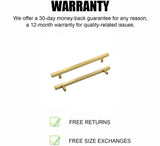 Brushed Brass Stainless Steel Kitchen Drawer Pulls Cabinet Handles 5" Length (3" Hole Center)