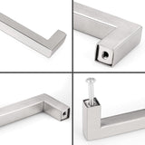 18 Inch(C-C) Modern Square Cabinet Handles (458mm，Brushed Nickel)
