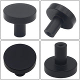 1-1/4 Inch Matte Black Kitchen Cabinet Knobs，Solid Dresser Knobs Drawer Knobs for Cupboard Drawer Pulls