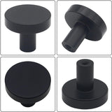 10 Pack 1-1/4 Inch Matte Black Kitchen Cabinet Knobs，Solid Dresser Knobs Drawer Knobs for Cupboard Drawer Pulls
