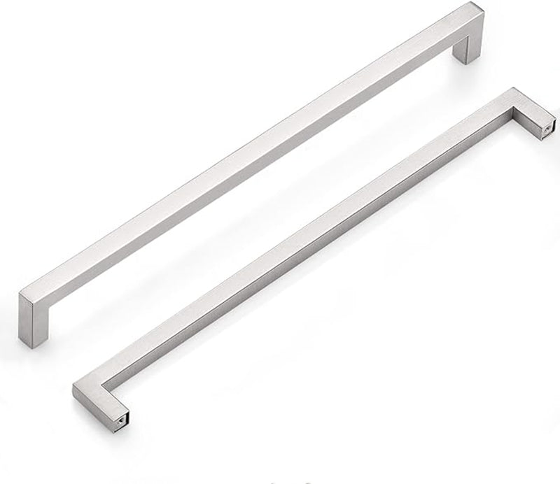 18 Inch(C-C) Modern Square Cabinet Handles (458mm，Brushed Nickel)