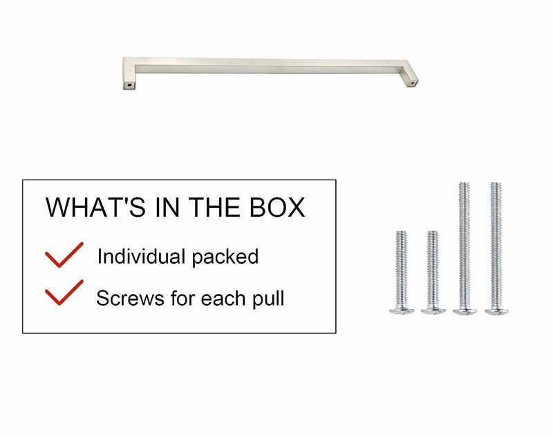 18 Inch(C-C) Modern Square Cabinet Handles (458mm，Brushed Nickel)
