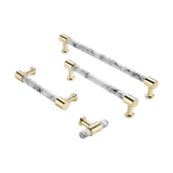 Modern Marble Finish Drawer Pulls，Knobs & Handles，White Marble Pattern Print - Marble Finish Series - Hole Centers(Knob，3.75"，5"，7.5")