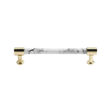 Modern Marble Finish Drawer Pulls，Knobs & Handles，White Marble Pattern Print - Marble Finish Series - Hole Centers(Knob，3.75"，5"，7.5")