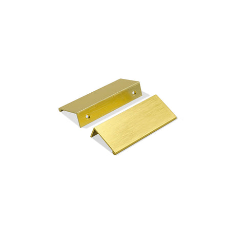 Modern Finger Edge Pulls Tab Pull 102mm/4" Length Finger Drawer Pulls (Brushed Brass)