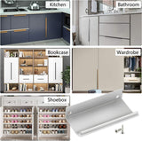 20 Pack Brushed Nickel Edge Finger Pulls，5"(128mm) Center to Center Drawer Pulls，Aluminum Alloy Cabinet Handles for Cabinets Concealed Pulls