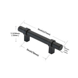 Black Modern Cupboard Handles Stainless Steel Pulls - Round Shape Series - Hole Centers(Knob, 3",3.5,3.75,4",5",6.25",7.5",8.8",10")