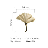 Ginkgo Leaf Shape Knob，Solid Drawer Pulls，Creative Decorate Pulls for Wardrobe Cupboard Drawer Bookcase Furniture (Small，Gold)