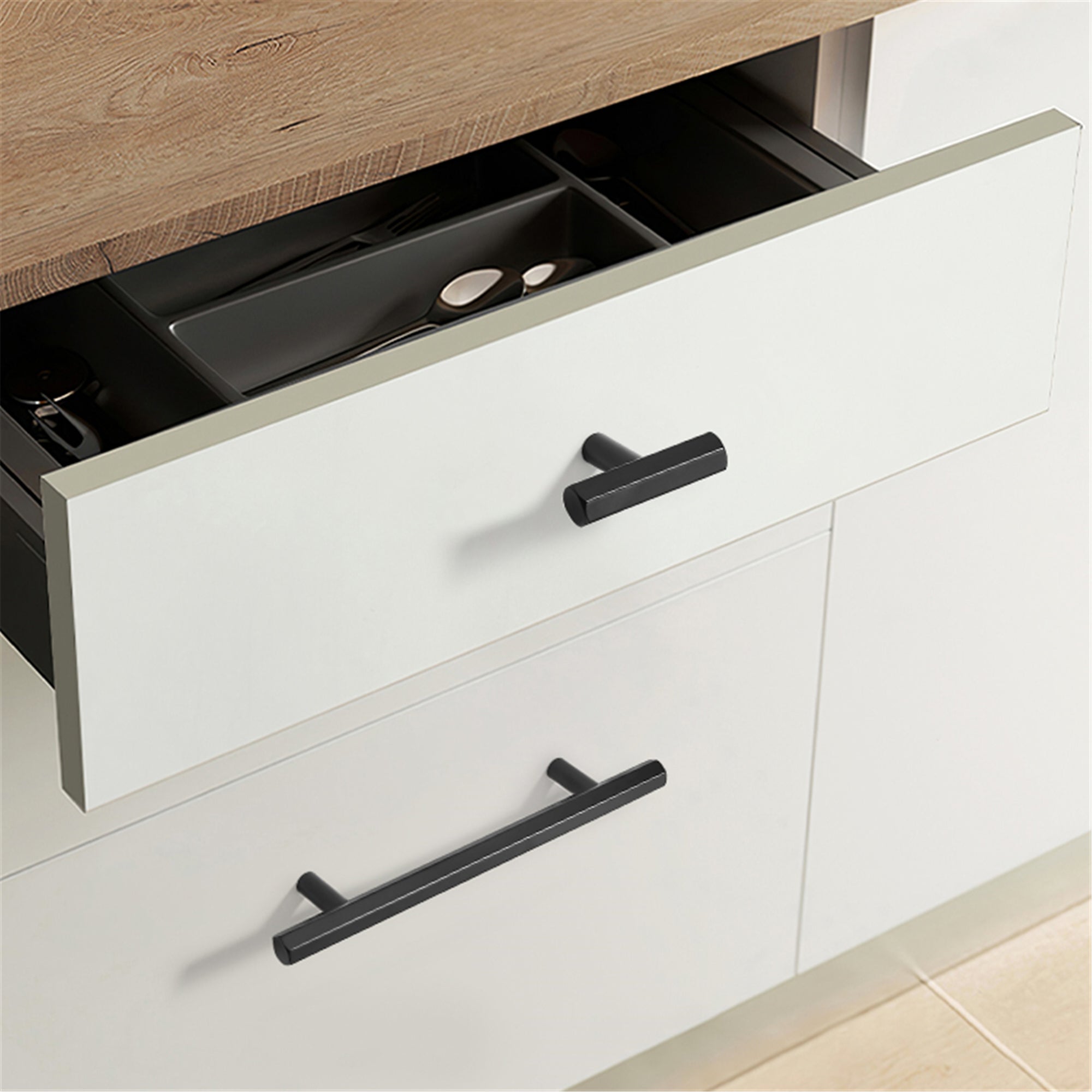 2 Inch Aluminum Alloy Solid Cabinet Knobs，Matte Black Drawer Pulls Drawer Knobs，Cabinet Knobs and Pulls