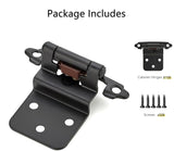 50 Pairs 3/8" Inset Matte Black Kitchen Cabinet Hinges，Self Closing Black Hinges(50 Pairs - 100 Pcs)