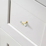 Modern Marble Finish Drawer Pulls，Knobs & Handles，White Marble Pattern Print - Marble Finish Series - Hole Centers(Knob，3.75"，5"，7.5")