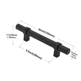 Black Modern Cupboard Handles Stainless Steel Pulls - Round Shape Series - Hole Centers(Knob, 3",3.5,3.75,4",5",6.25",7.5",8.8",10")