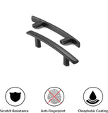 3 inch(C-C) Matte Black Kitchen Drawer Pulls Arch Cabinet Handles