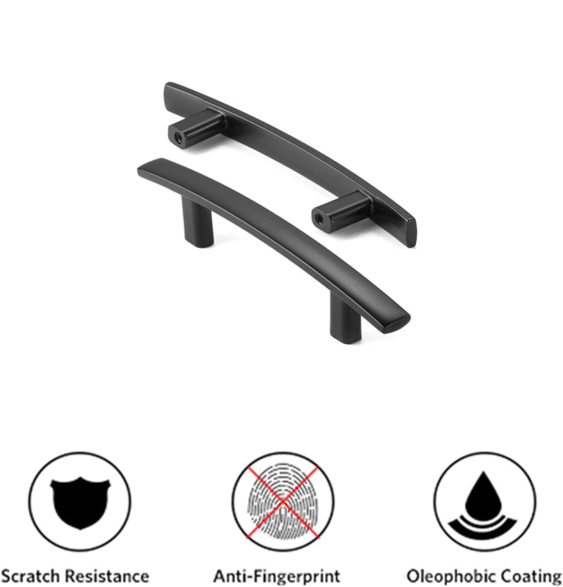 3.75 inch(C-C) Matte Black Kitchen Drawer Pulls Arch Cabinet Handles
