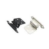 50 Pairs 3/8" Inset Matte Black Kitchen Cabinet Hinges，Self Closing Black Hinges(50 Pairs - 100 Pcs)