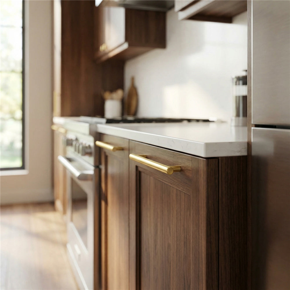 1000 Pack 3.25 Inch(C-C) Brushed Brass Kitchen Cabinet Pulls (82mm，Customized Size)