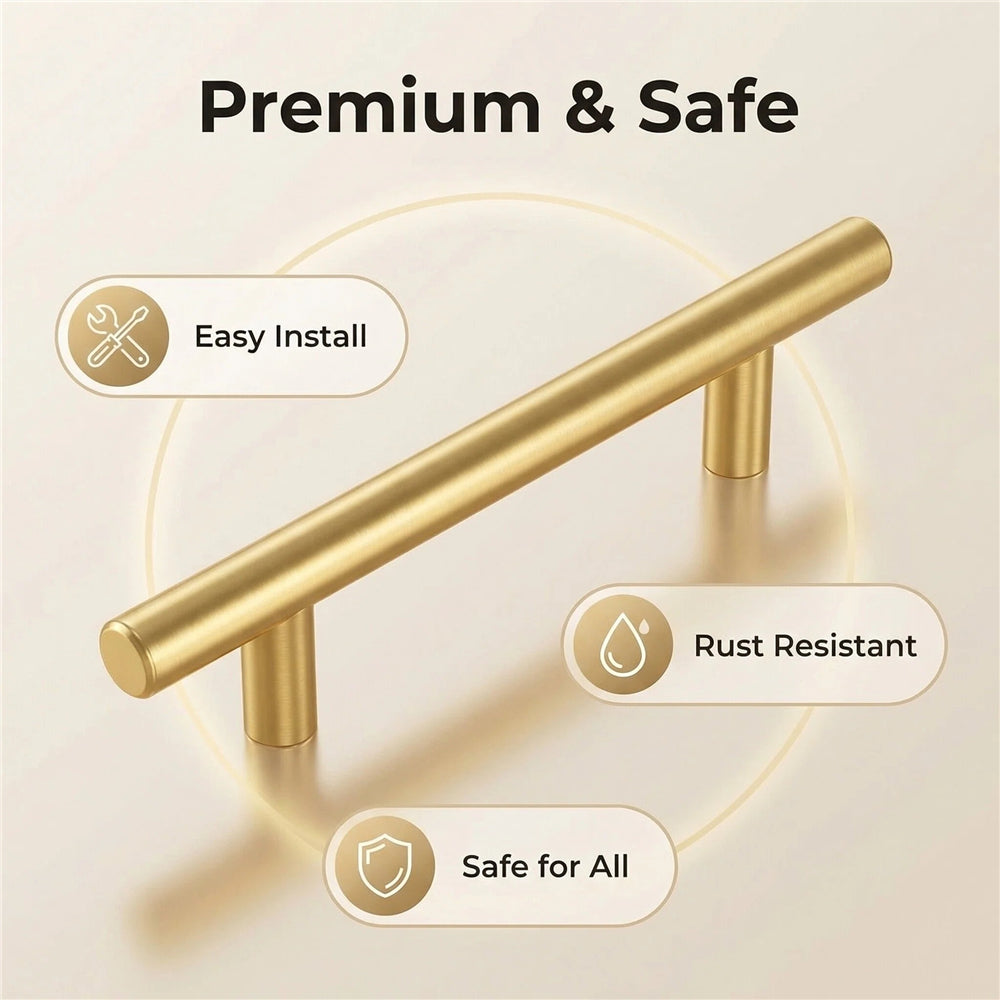 1000 Pack 3.25 Inch(C-C) Brushed Brass Kitchen Cabinet Pulls (82mm，Customized Size)