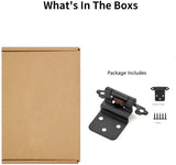 50 Pairs 3/8" Inset Matte Black Kitchen Cabinet Hinges，Self Closing Black Hinges(50 Pairs - 100 Pcs)