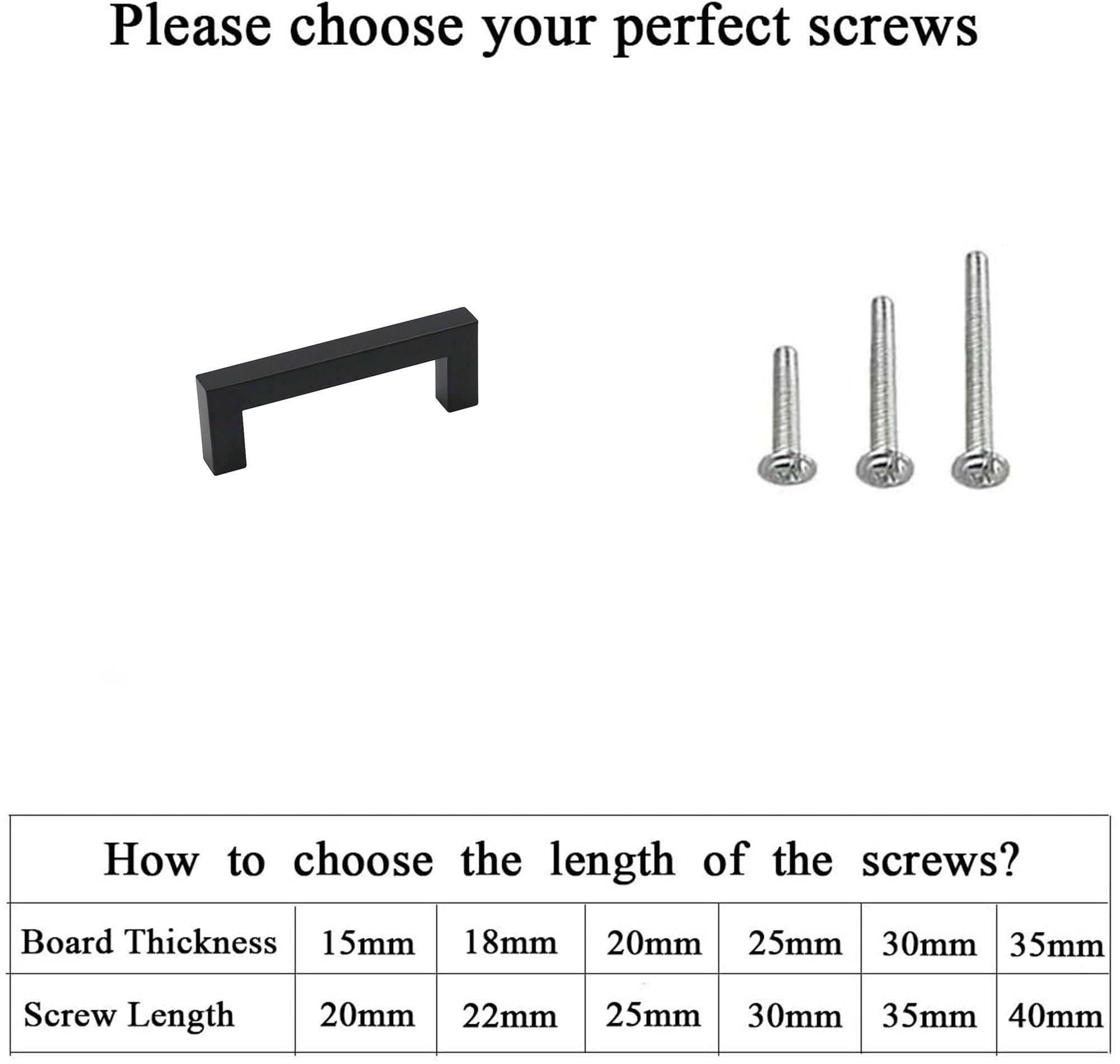 6 INCH(C-C) MATTE BLACK CABINET PULLS (152MM, CUSTOMIZED SIZE)