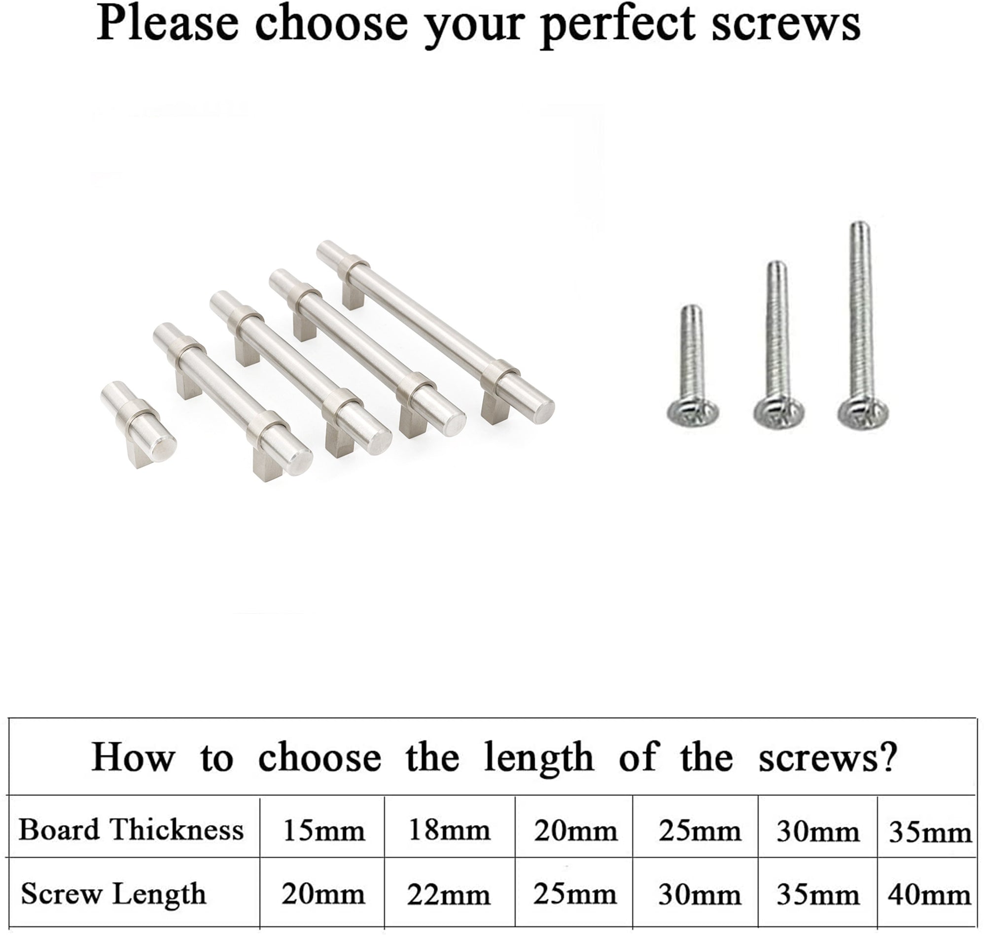 Brushed Nickel Drawer Pulls Kitchen Cabinet Handles - Round Shape Series - Hole Centers(Single Hole, 3",3.5,3.75,4",5",6.25",7.5",8.8",10")
