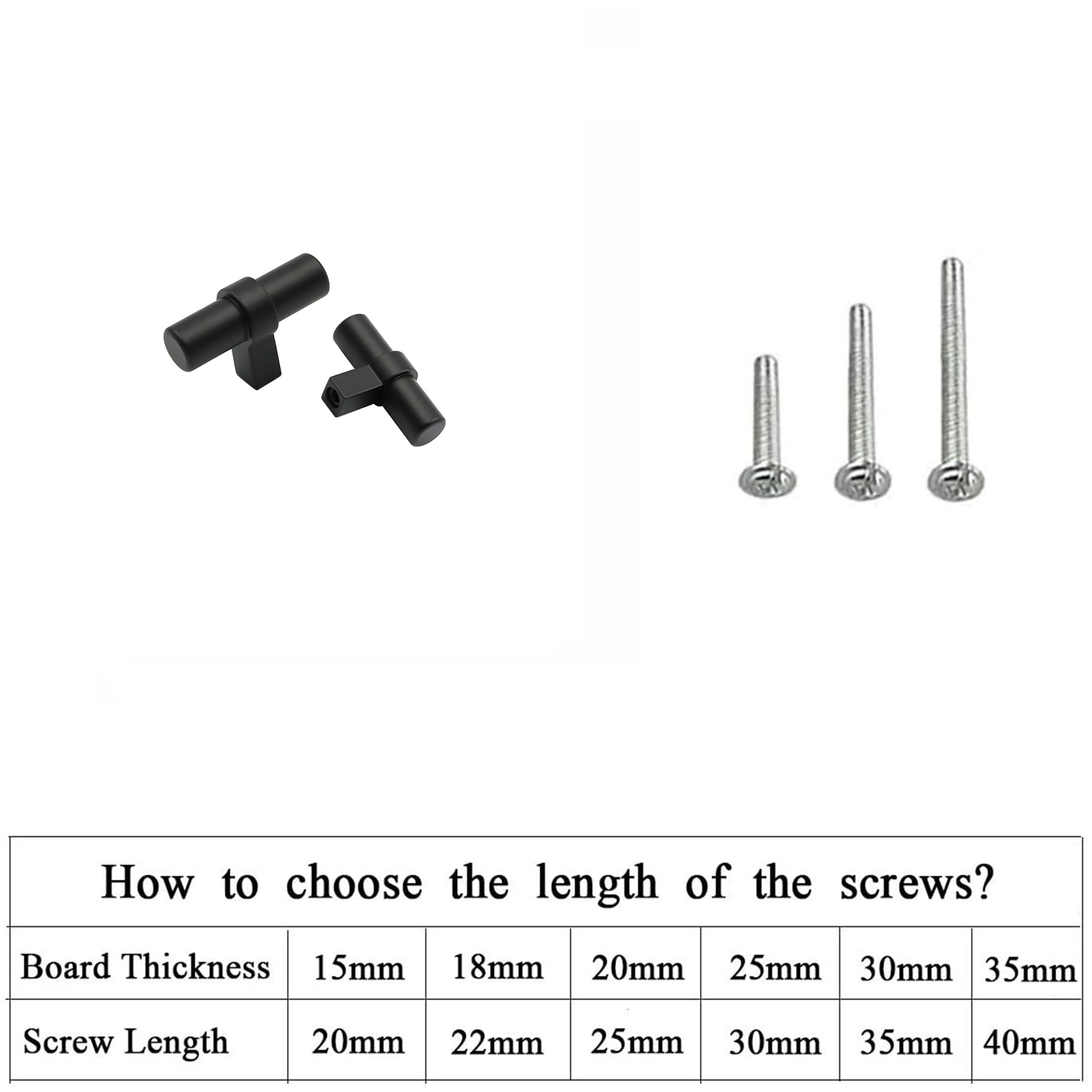 Matte Black Drawer Pulls Drawer Knobs, Cabinet Knobs and Pulls - Single Hole 2"(50mm)