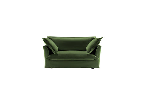 Single Deep Seat Comfy Single Couch Sofa Multiple Large Soft Pillows (Chenille Fabric, Green)