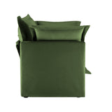 Single Deep Seat Comfy Single Couch Sofa Multiple Large Soft Pillows (Chenille Fabric, Green)