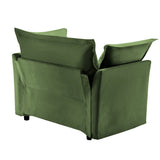 Single Deep Seat Comfy Single Couch Sofa Multiple Large Soft Pillows (Chenille Fabric, Green)