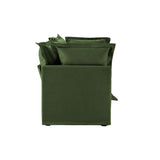 Modern Slipcovered 2-Seat Sofa Couches for Living Room, 2 Seater Sofa, Plain Chenille Deep Seat Sofawith Upholstered Cushion&Detachable Cover (Chenille Fabric，Green)