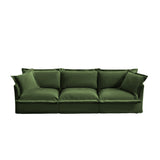 Modern 3 Seater Sofa, Upholstered Sectional Sofa with Armrest, Comfy Couches for Living Room, Apartment, Home Office (Chenille Fabric, Green)
