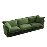 Modern 3 Seater Sofa, Upholstered Sectional Sofa with Armrest, Comfy Couches for Living Room, Apartment, Home Office (Chenille Fabric, Green)