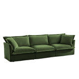 Modern 3 Seater Sofa, Upholstered Sectional Sofa with Armrest, Comfy Couches for Living Room, Apartment, Home Office (Chenille Fabric, Green)