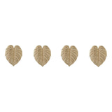 4 Pairs Creative Leaf Shape Handle Knob with Mounting Screws for Kitchen Cupboard Cabinet Wardrobe Drawer Door (Gold, 64mm)