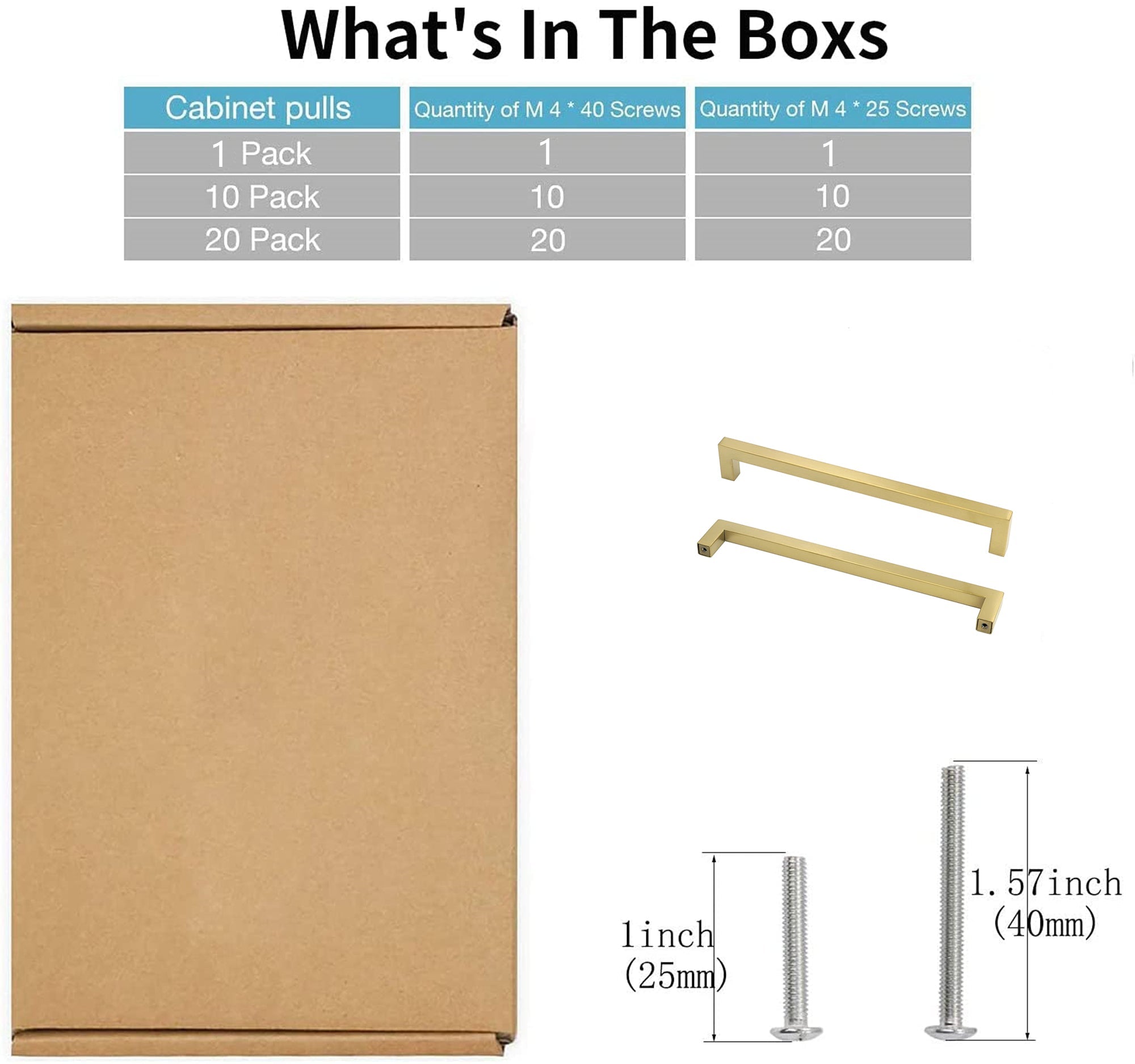 18 Inch(C-C) Modern Cabinet Handles (458mm，Brushed Brass)
