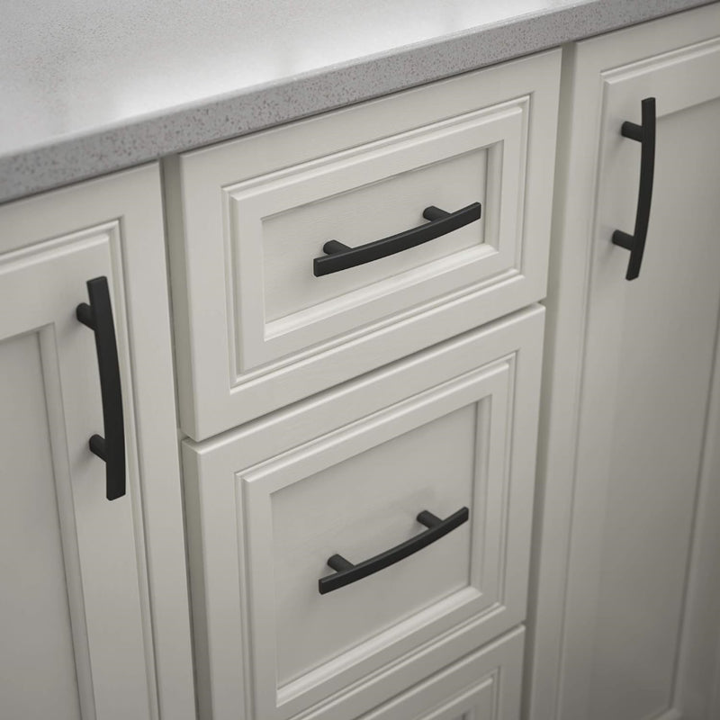 3 inch(C-C) Matte Black Kitchen Drawer Pulls Arch Cabinet Handles