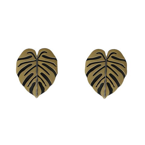 2 Pairs Creative Leaf Shape Handle Knob with Mounting Screws for Kitchen Cupboard Cabinet Wardrobe Drawer Door (Black Ancient, 64mm)