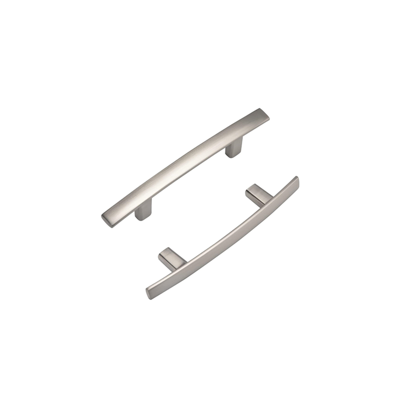 Curved Arch Cabinet Pulls，Zinc Handle Bar 3.75 Inch (96mm Hole Centers，Brushed Nickel)