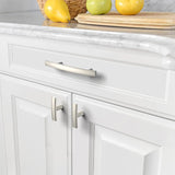 Brushed Nickel Cabinet Pulls，3"(76mm) Hole Centers Cabinet Handles Hardware Modern Arch Bar Drawer Pulls