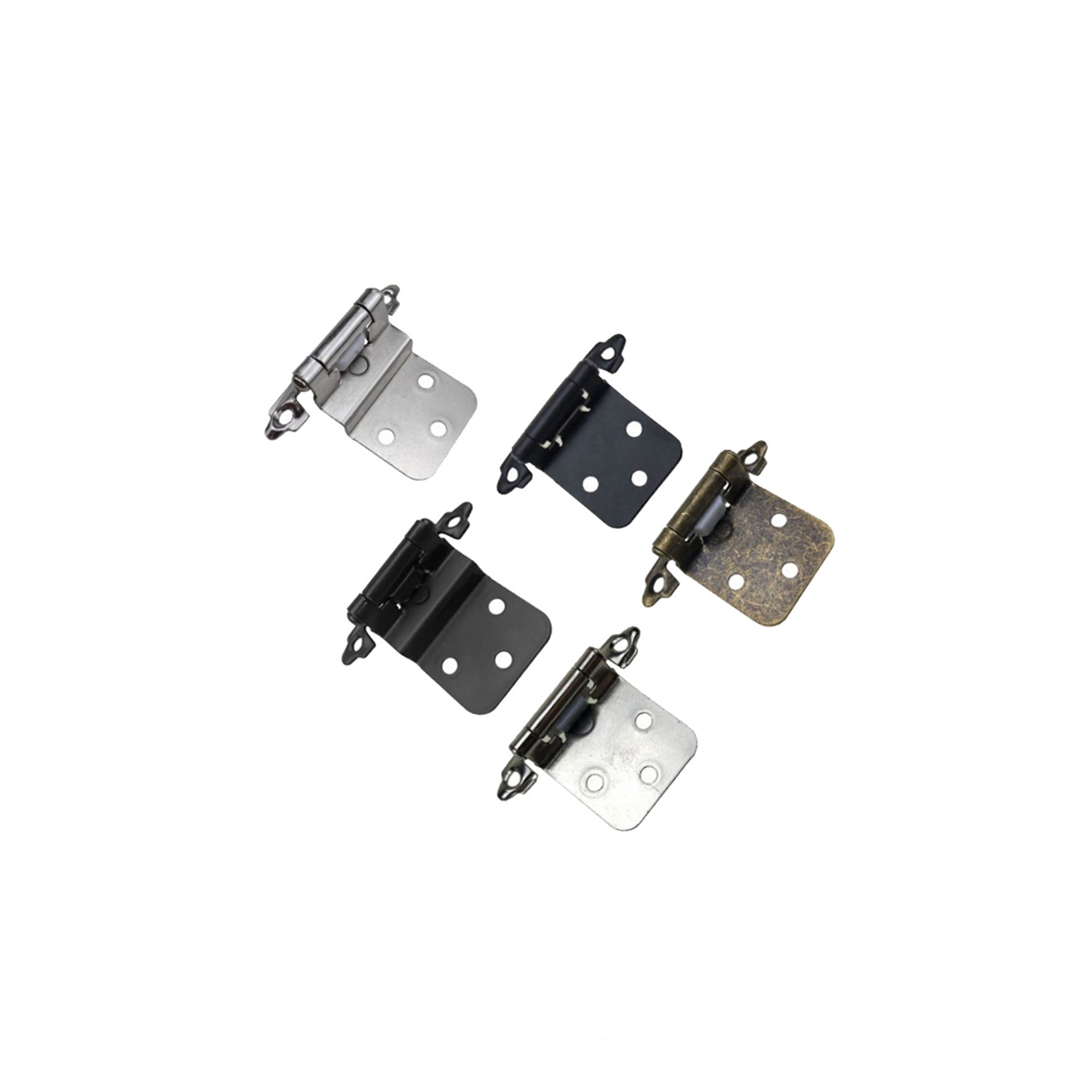 50 Pairs 3/8" Inset Matte Black Kitchen Cabinet Hinges，Self Closing Black Hinges(50 Pairs - 100 Pcs)