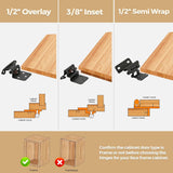 50 Pairs 3/8" Inset Matte Black Kitchen Cabinet Hinges，Self Closing Black Hinges(50 Pairs - 100 Pcs)