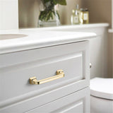 Brushed Cabinet Pulls Gold Drawer Pulls，Zinc Alloy Drawer Pull Handle For Dresser Drawers Bathroom Cabinet Hardware(Swiss Gold)