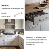 3.5 Inch(90mm) Hole Centers Kitchen Cabinet Handles，Brushed Nickel Cabinet Pulls Kitchen Cabinet Hardware for Modern Cabinets and Drawer